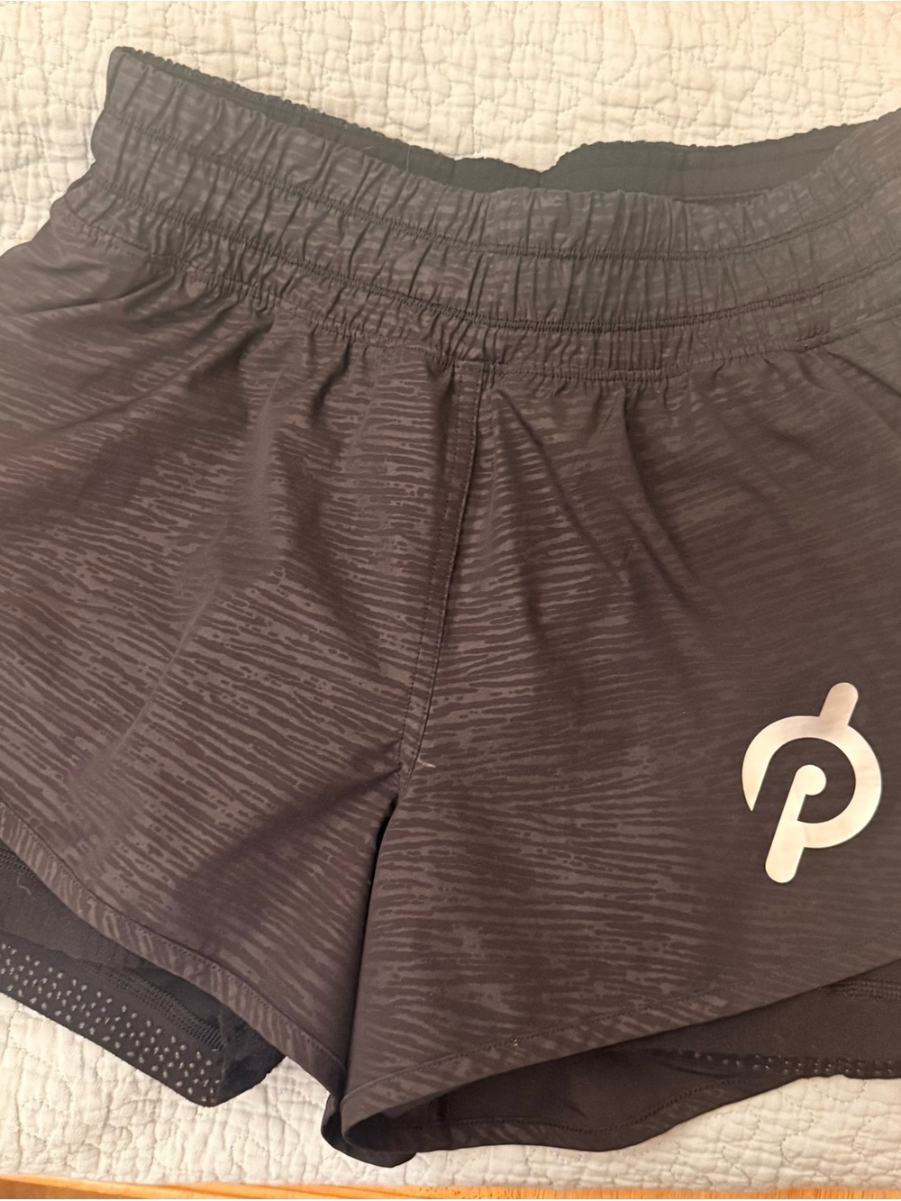 lululemon athletica Black Layered Athletic Shorts with Logo